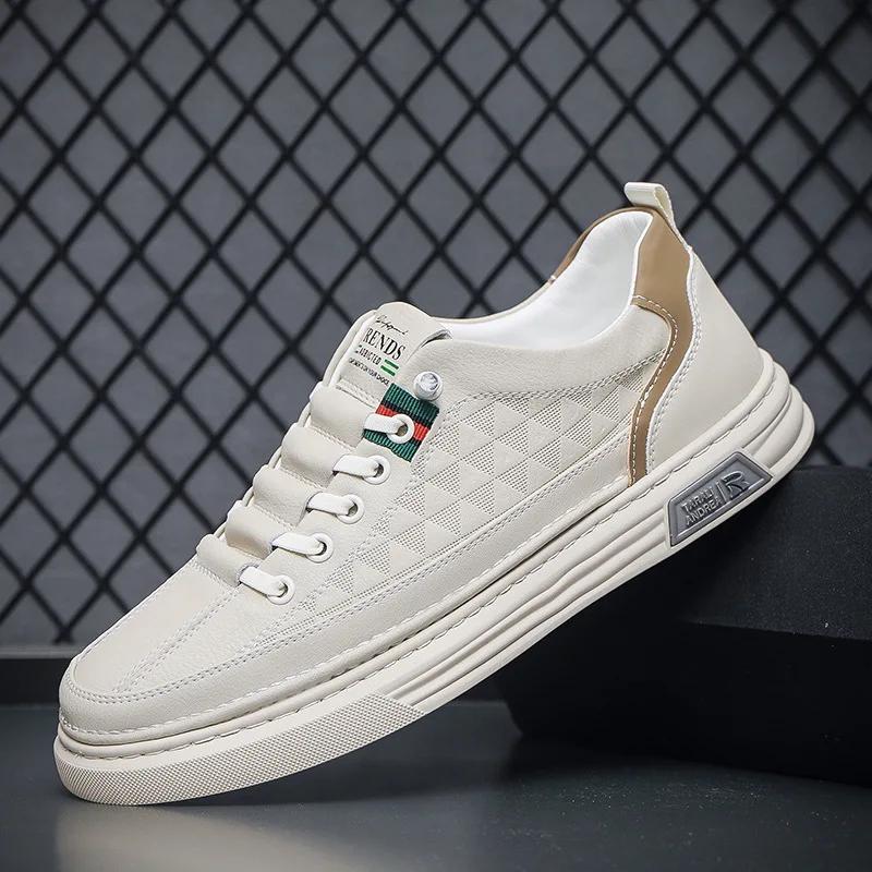 AutumnTrendy Men's Casual Shoes Lightweight Soft Sole White Tenis Running Shoes Korean Style Daily Fashion Sports Shoes