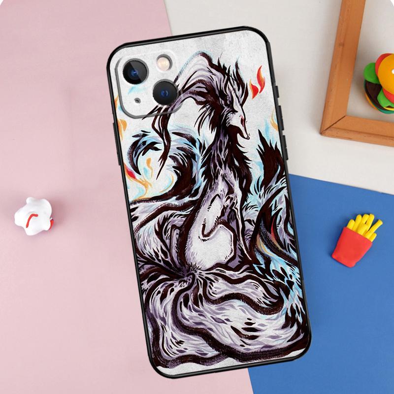 Nine-tailed Fox Case For iPhone 11 12 13 14 15 16 Pro Max Mini XS XR X Plus Soft Protection Cover