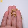 24K Gold Color Sunflower Polka Dot Flat Spacer Beads for DIY Jewelry.