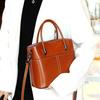 Bolsa Balde de Couro Genuíno Casual Simples Bolsa de Mão Feminina de Ombro Transversal