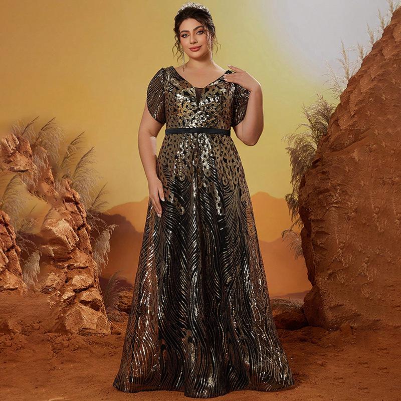 

Elegant Plus Size Fairy Queen Evening Dress 2026 - Long, Slimming, Socialite Style 3XL чёрный