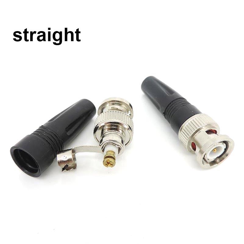 Bnc Male plug Connector right angle 90 degree adapter For Rg59 solderless Cable CCTV video balun no solder M20