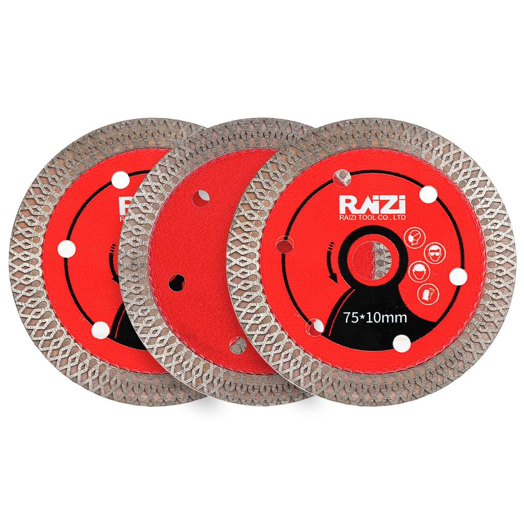 Raizi 75mm x 10mm Disc Grinder Saw Wood Cutting Diamond Saw Blade for Metal Cutting Multipurpose Diamond Vacuum Brazed Saw Blades Tile Blades, Stone,
