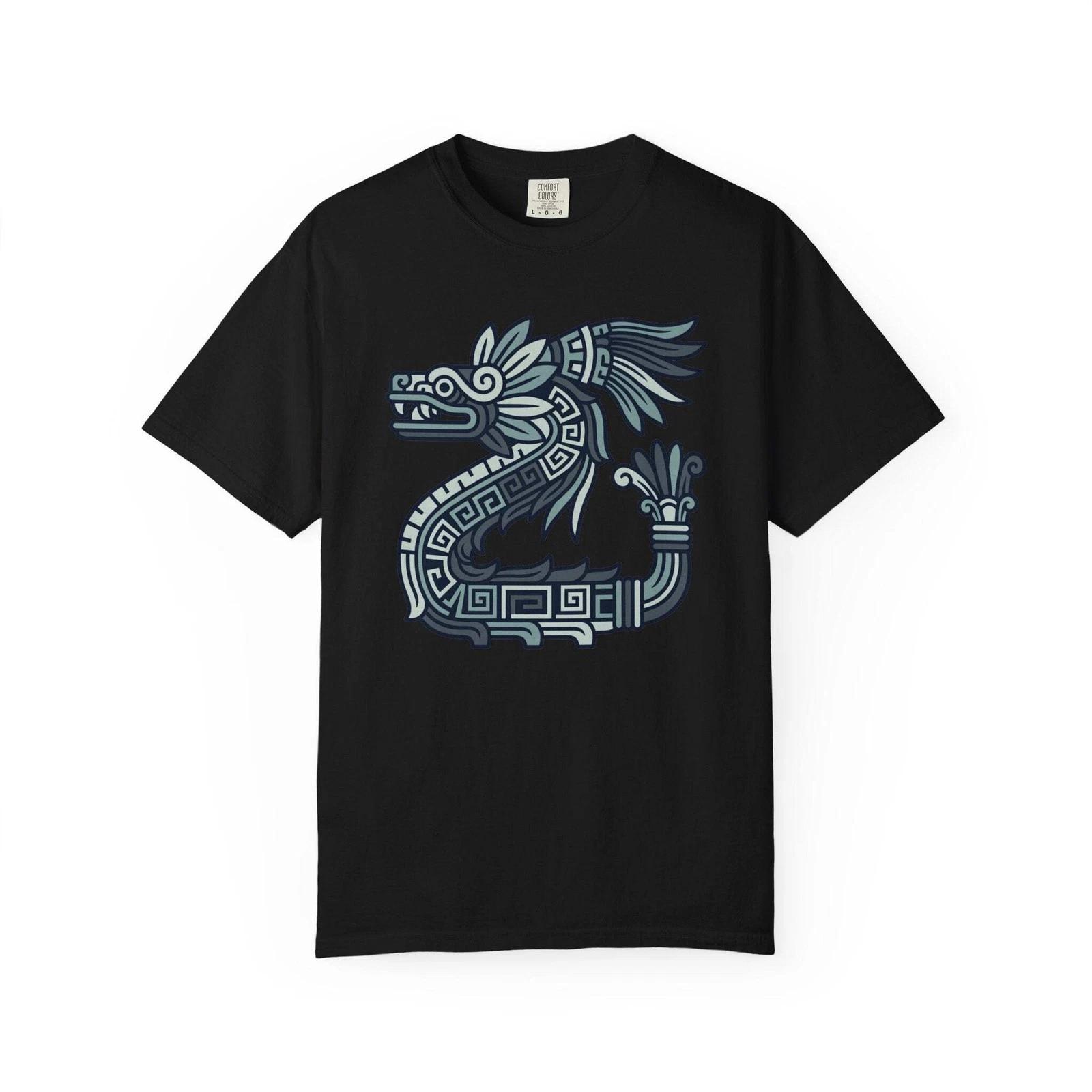 Quetzalcoatl Feathered Serpent T-Shirt | Aztec Mayan Mythology Tee Shirt L