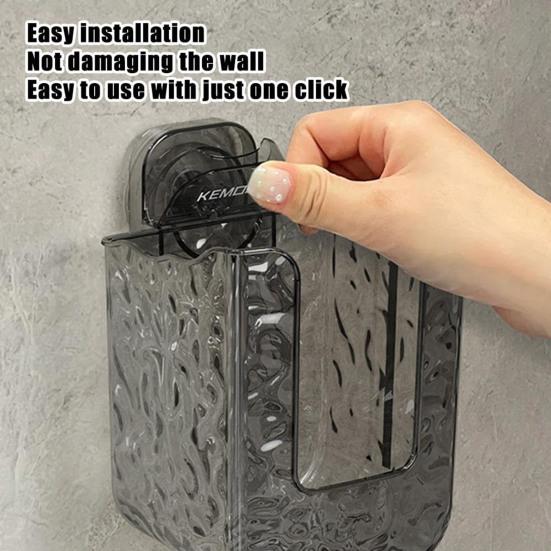 Wall Mount Tissue Box Holder Kitchen Wipes Storage Box Easy To Install Refillable Wipes Container Tissue Holder Dispenser with Suction Cup