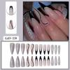 European and American long pointed nail nail patch silver glitter wearing nail French black line wearing nail sticker