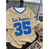 Sommer Modisch NR.35 Print Los Angeles V-Ausschnitt Damen Basic T-Shirt Locker und Bequem Kurzarm T-Shirt Tops Tee