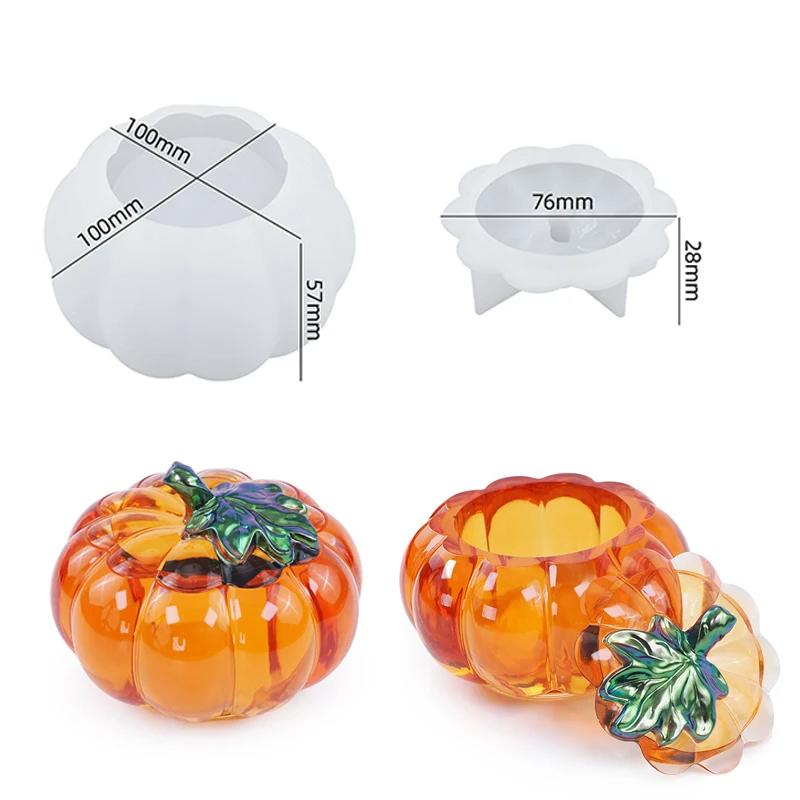 

Ящик для хранения тыквы, силиконовая форма, сделай сам, кристалл, эпоксидная смола, банка для хранения ведьмы, зеркальная форма, украшение для Хэллоуина, изготовление поделок