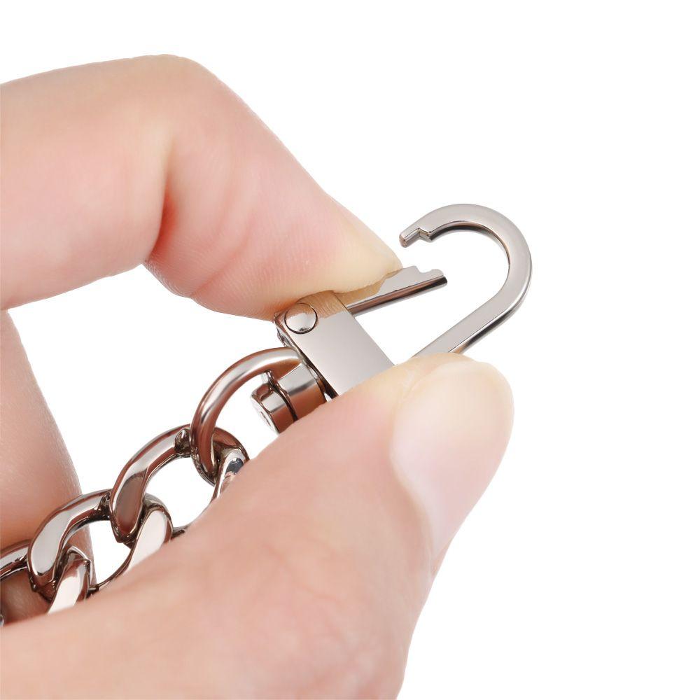Women Aluminum Parts&Accessories Replacement Purse Chain Shoulder Bag Straps Extender with Metal Buckle Metal Flat Chain