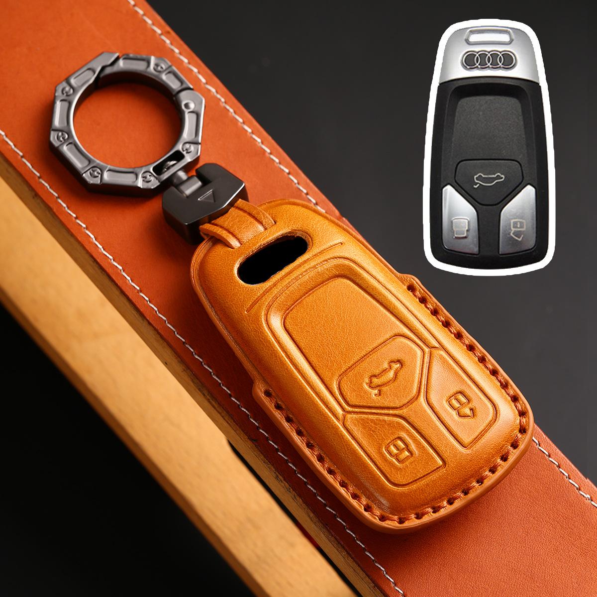 

Suitable for the new key cover, purely handmade 3D hot pressing molding, all-inclusive car key protective case, genuine leather.