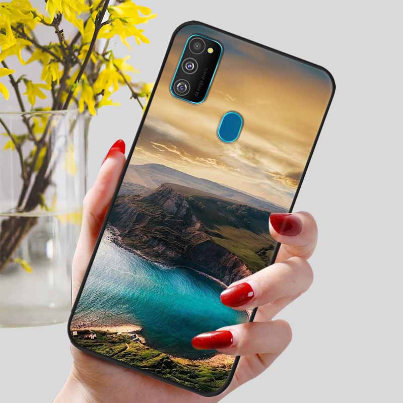 Funda para Samsung Galaxy M21 Funda Trasera de Silicona TPU Suave para Fundas de Teléfono Galaxy A21S M30S M31 M 21 M21S M31S Carcasas Negras Coques