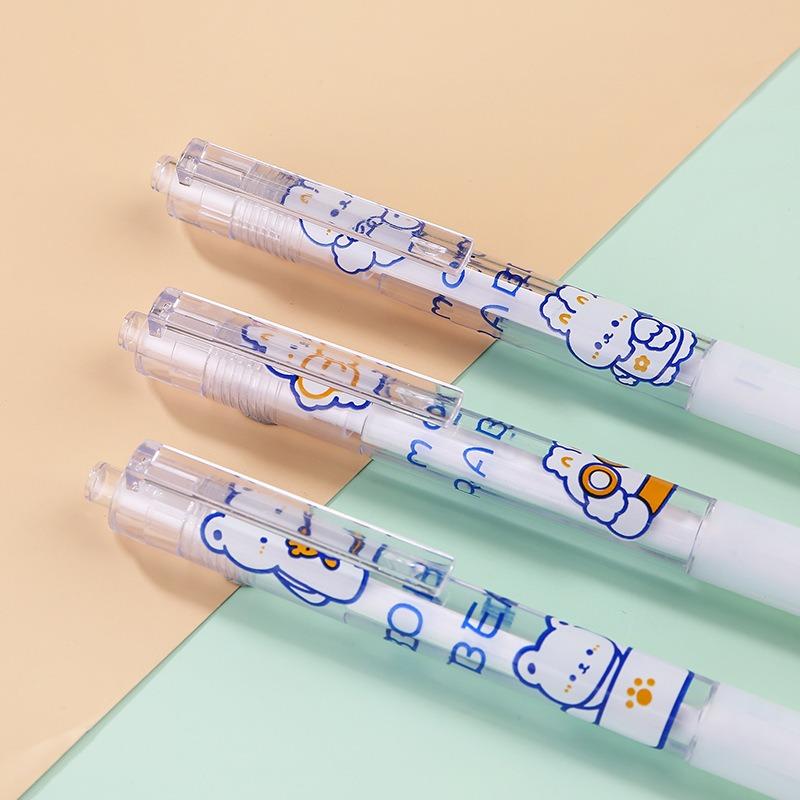 1 Pc Cartoon Bear Press Pen Fluent Writing Suitable for Office Work Brushing Questions, Signing Writing, Diaries, Notes, Student Classroom Prizes, F