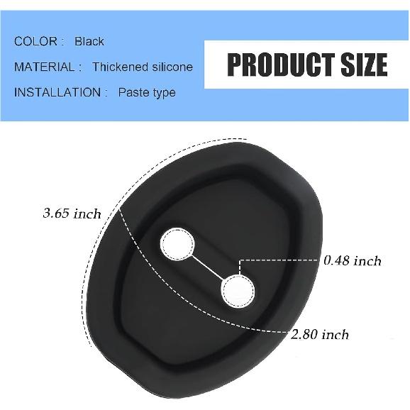 Car Silicone Door Latch Protective Cover, 4 Pcs, Black | Upgraded, Interior Protection Accessories, Door Protector and Noise Reduction, Universal,