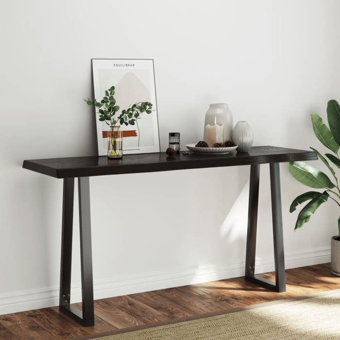 VidaXL Dessus de table bois chêne massif traité bordure assortie 364037