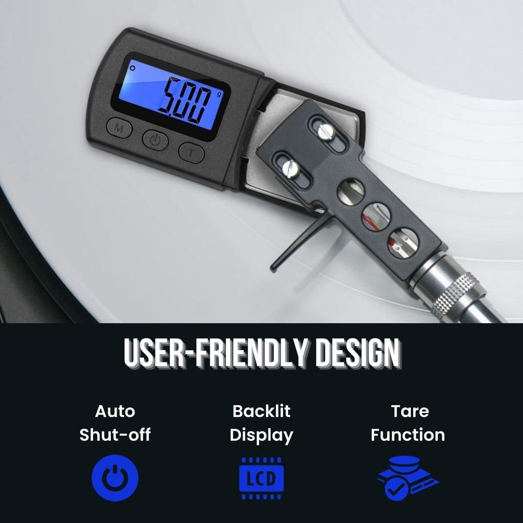 Vinyl-Specific Force Gauge, Load Cell, Data Logger, Stylus Case