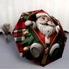 1pc Christmas Santa Automatic Folding Umbrella - Design, Durable Iron Frame for Travel, Outdoor, Beach Fashion Accessory a0920066
