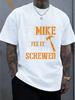 Vintage Mike Quote Hammer Text Print Unisexs Short Sleeve Tee Crew Neck Humor RepairUnisex Slogan Casual Outdoor Daily Comfort Top