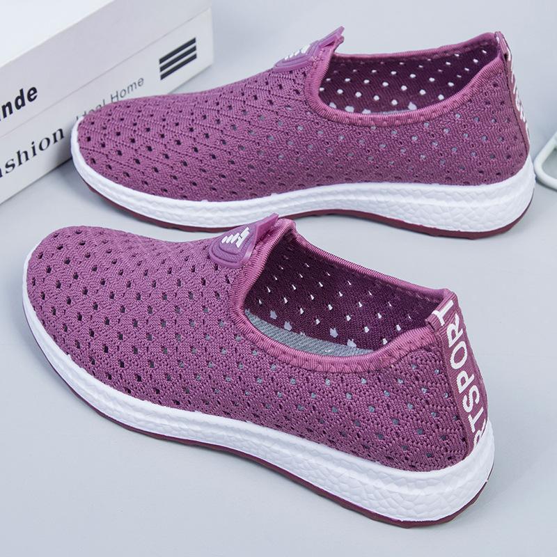 A New Generation of Old Beijing Craft Flying Woven Mesh Shoes, Fashionable Hollow Leisure Sports Safety Walking Shoes