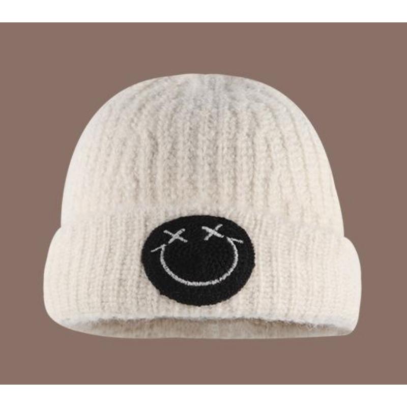 Women's Autumn and Winter Ins Fashion and Versatile Face Showing Small Knitted Big Head Circumference Warm Smiling Face Cold Hat
