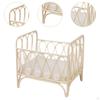 1:12 Miniature Crib Baby Doll Cradle Bed, Dollhouse Furniture with Mattress, Scenery