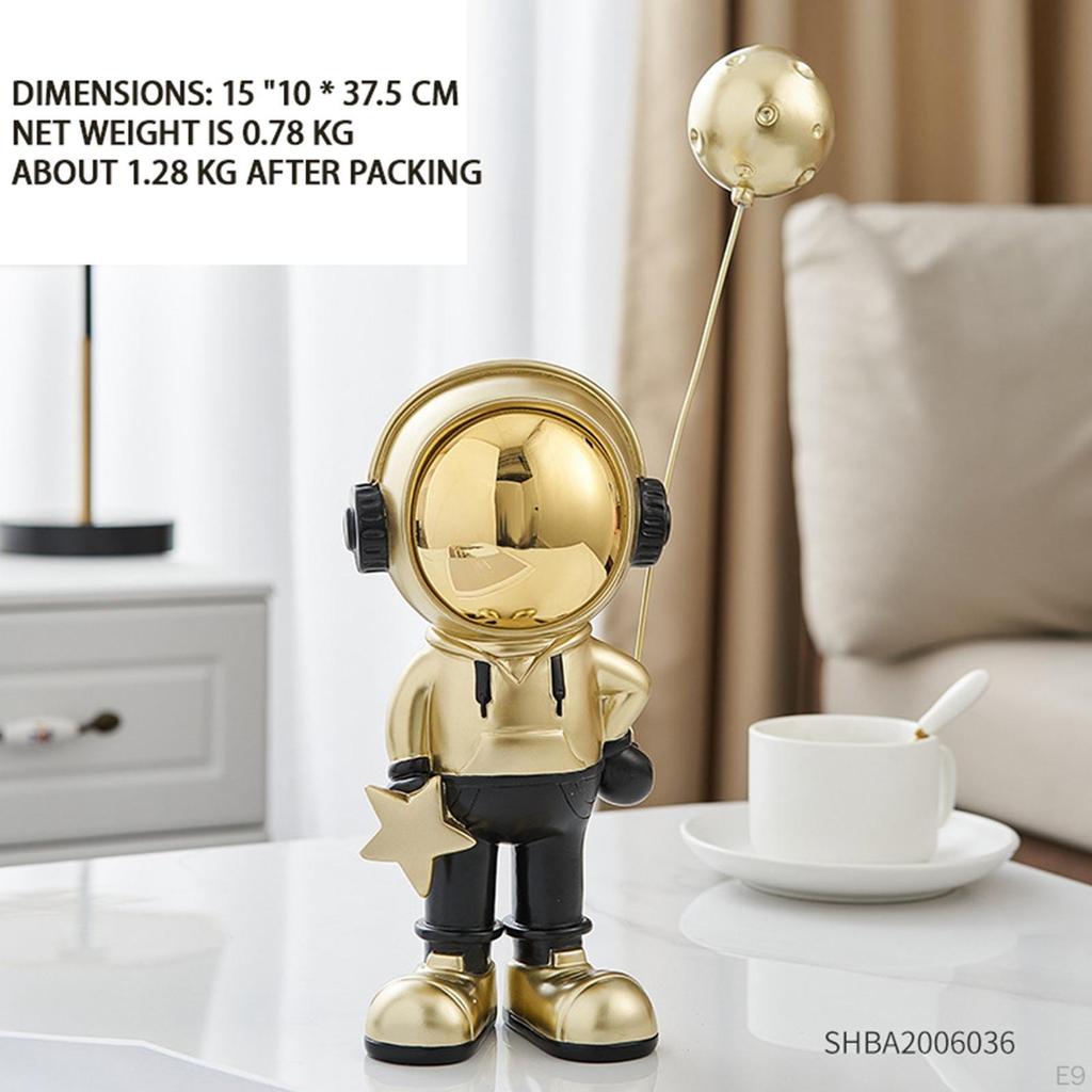 Kreative Astronauten-Statue Spaceman-Figuren Harzmaterial Kunsthandwerk für Zuhause Schreibtisch Veranda Büro