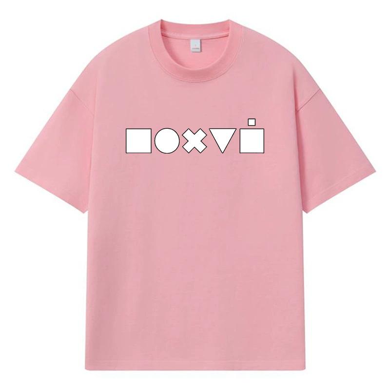 2026 Square Circle Cross Triangle Printed Graphic Streetwear Y2k Harajuku 100% Cotton T Shirt Casual Oversized Summer Men T-shirt