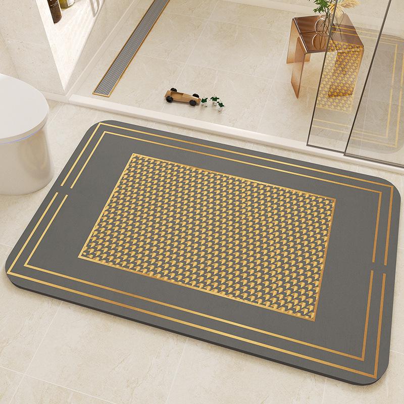 Geometric Diatom Mud Bathroom Mat - Dirt & Wear Resistant, Easy-to-Clean, In Stock