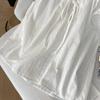 Lace-up short-sleeved shirt women's 2025 summer new ruffle edge drawstring loose small fresh sleeveless top