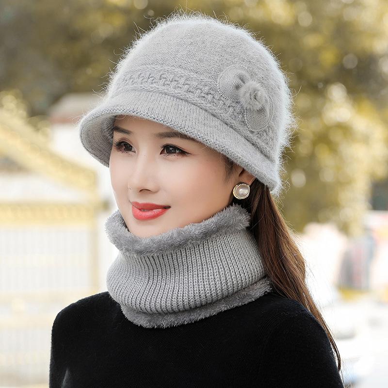 Winter Women's Warm Hat, Knitted Scarf, Woolen Hat