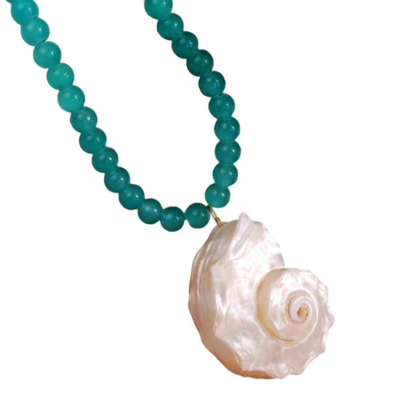 

Handmade Sea Shell Necklace With Authentic Marine Texture Portable Everyday Jewelry for Beach Lovers