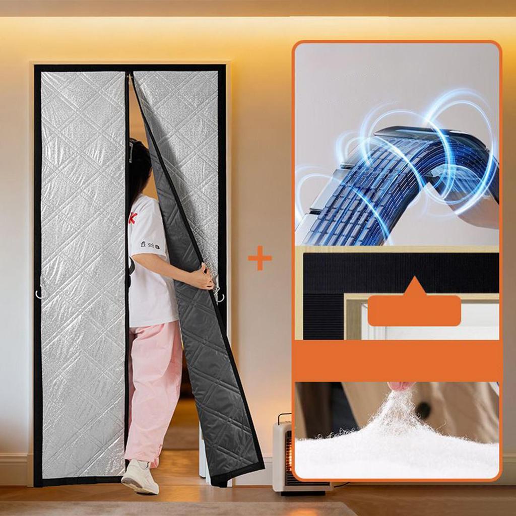 Thermal Door Cover Magnetic Closure Screen Insulated Winter Entrance Cover For Home Kitchen Entryway Garage Patio Backyard