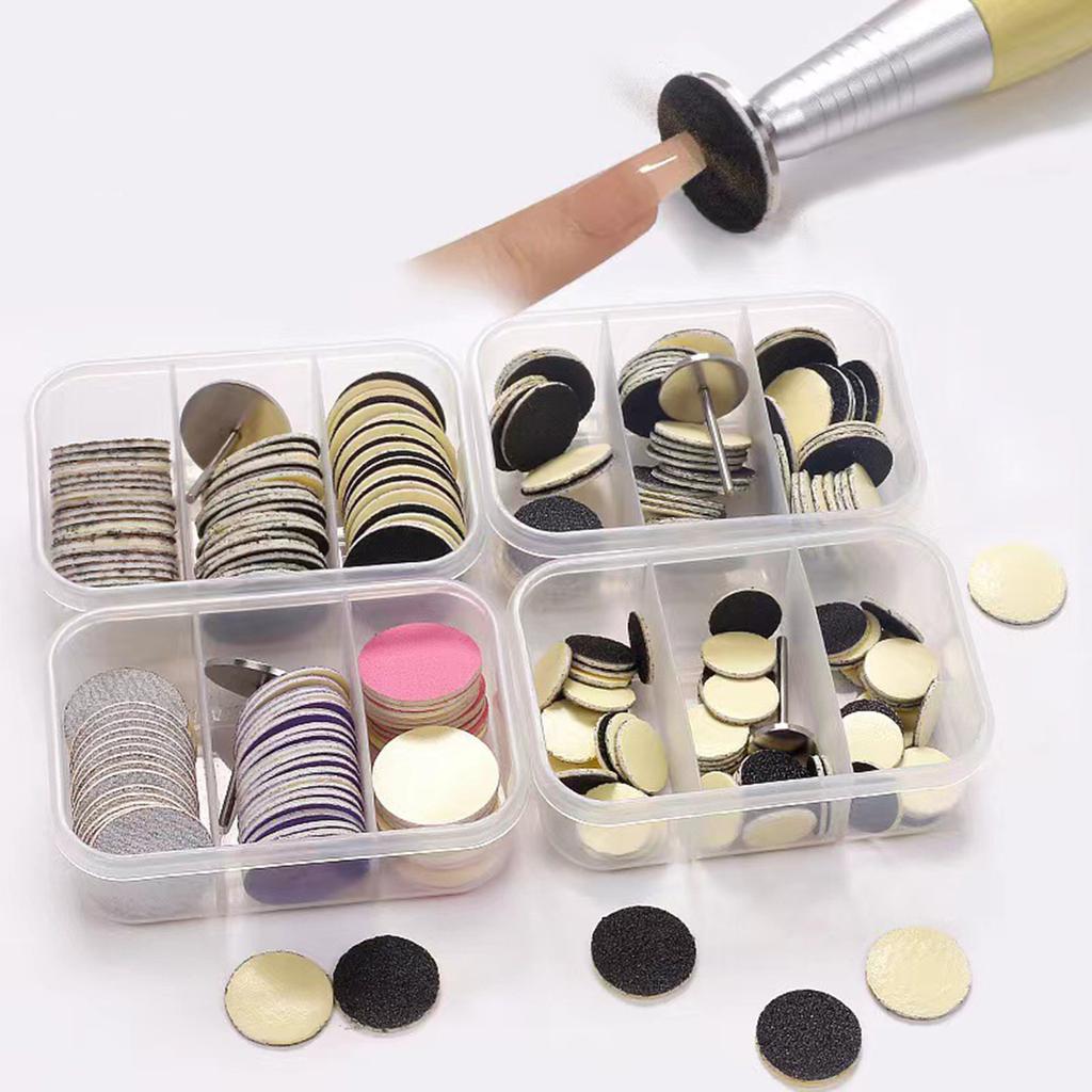 Sandpaper Discs with Metal Nail Bit Pedicure Sanding Disc Practical Replaceable Sanding Disc Pads for Electric Foot File