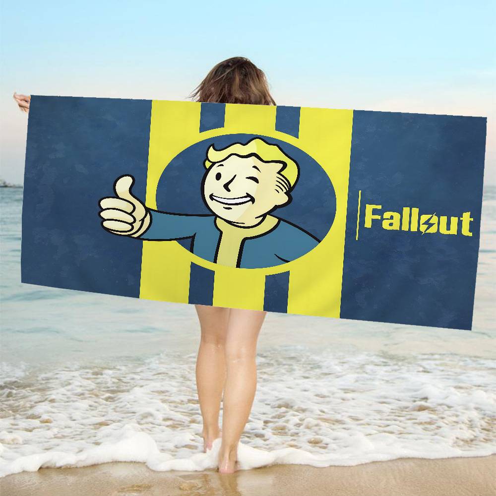 Games V-Vault T-Tec Logo Big Microfiber Beach Towels Quick Dry Towel Sand Beach Towels Pool Towel for Travel Swim Pool Yoga