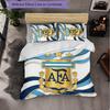 Argentina Football Pattern 3 Pieces Bedding Set Soft Microfiber Duvet Cover with Pillow Cases for Bedroom