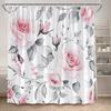 Eucalyptus Leaves Shower Curtains Autumn Brown Leaf Watercolour Plants Modern Bath Curtain Polyester Fabric Home Bathroom Decor