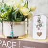 Organza Bags Key Chain Tag Set Angel Wings Shape Hanging Pendant for Wedding Decor