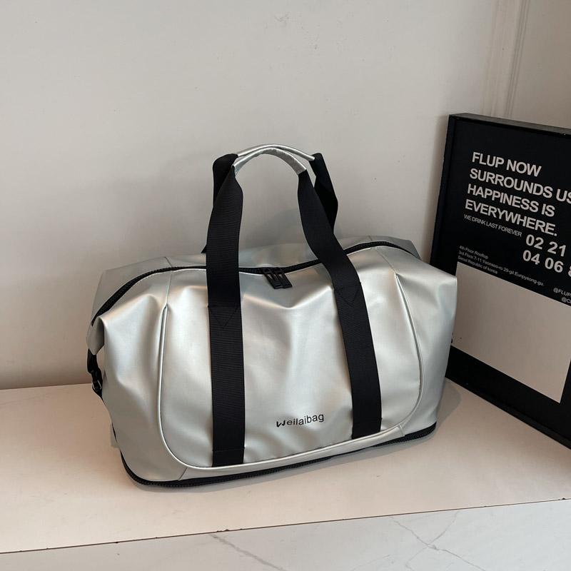 Dry and Wet Separate Travel Bag Women's Large Capacity Outdoor Duffel Bag Extensible Lightweight Yoga Fitness Bag