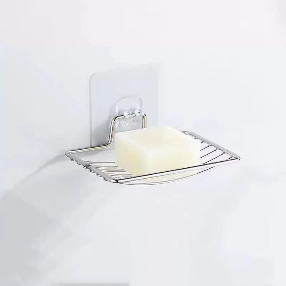Punch-free Stainless Steel Soap Rack Wall Hanging Wall Mounted Soap Holder  Household Use