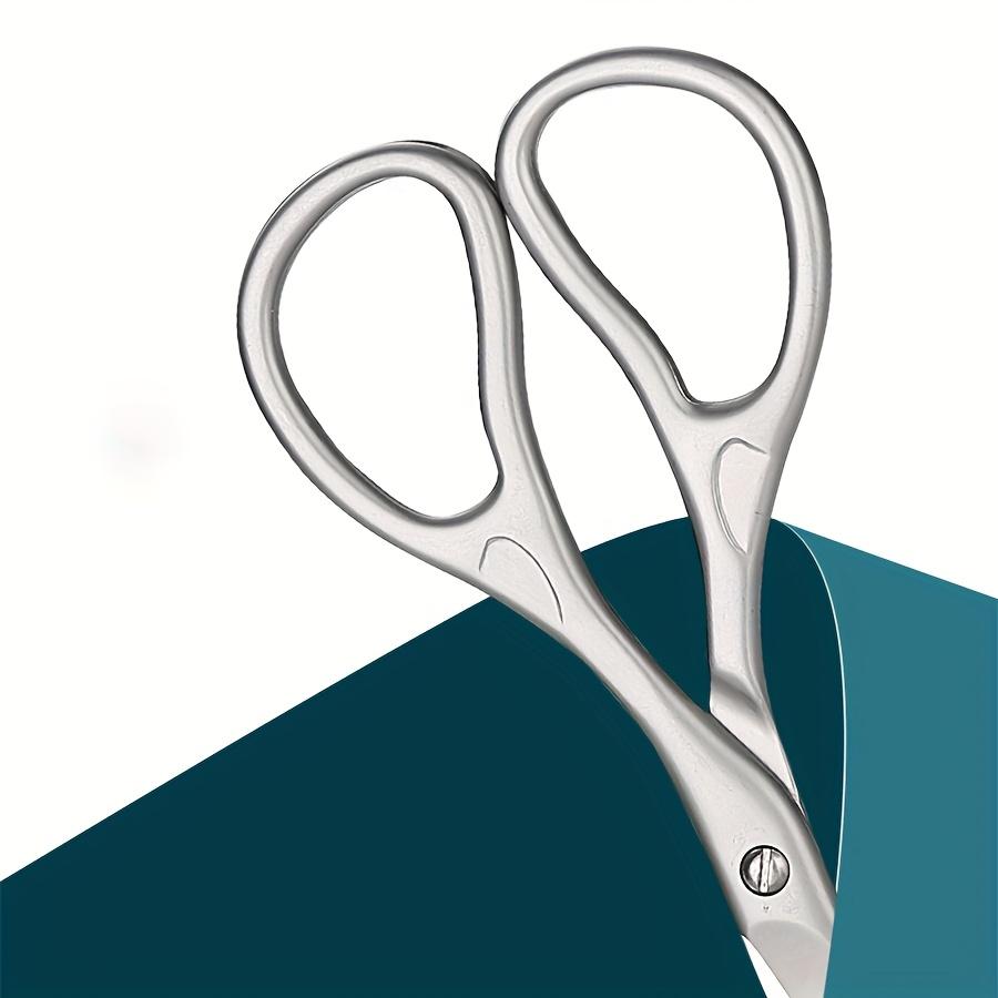 1pc Professional Stainless Steel Nail Clippers with Curved Blades Precision Trimming for Eyebrows Eyelashes Manicure Pedicure