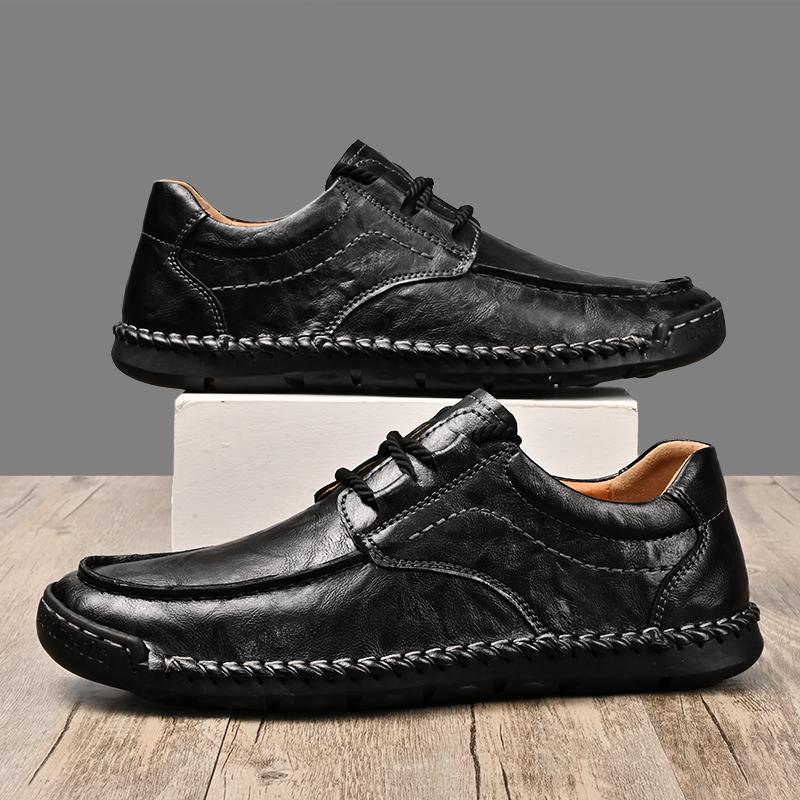 Leather Men Casual Shoes Outdoor Leisure Walk Men Moccasins Handmade Shoes Retro Style Business Shoes Big Size 48