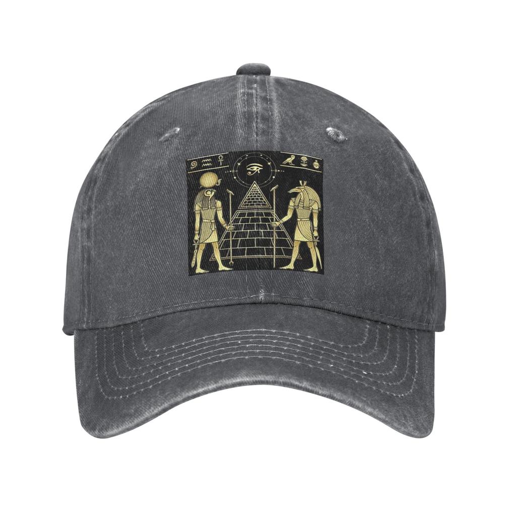 Egyptian God Ra And Seth Baseball Caps Fashion Denim Hats Casquette Streetwear Baseball Cowboy Hat for Unisex Women