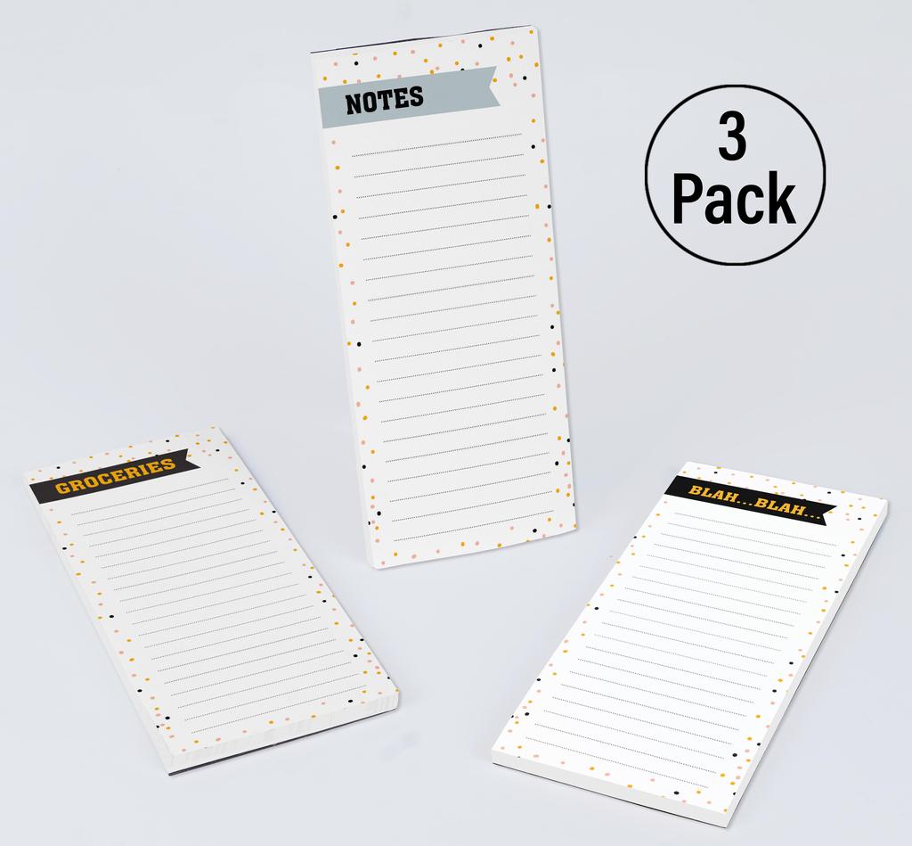 Inkdotpot Pack of 3 Magnetic Fridge To-Do List Notepads- Magnetic Memo Pads For Refrigerator-  (50 Sheets