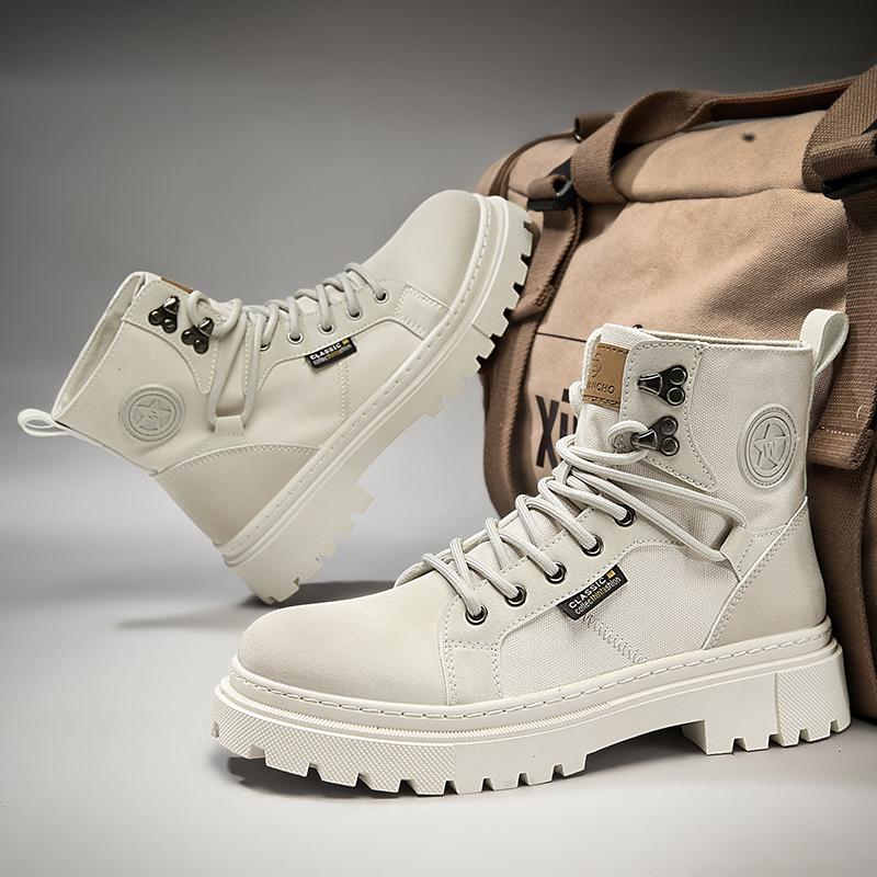 High Top Men's Canvas Shoes  Autumn Winter Platform Sneakers Comfortable Outdoor Ankle Short Boots Male Sneakers Zapatos Hombres