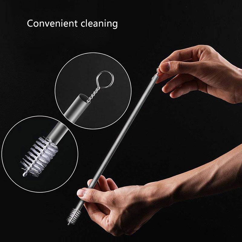 Titanium Straw Pipette Outdoor Camping Portable Tableware Beverage Metal Drinking Tube