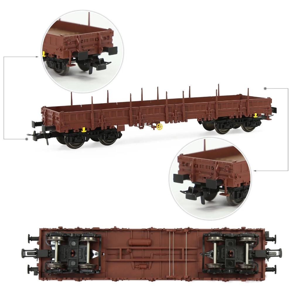1 Stück Evemodel Züge - Braun lackiert HO-Maßstab 40' Flachwagen Modellwagen mit Metallrädern C8764