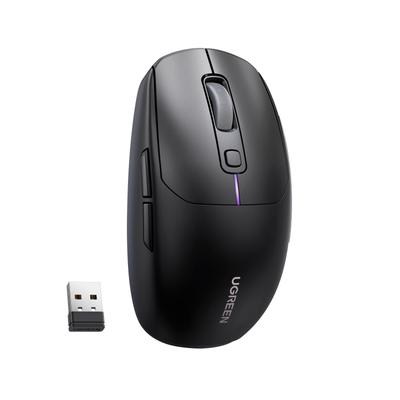 UGREEN Wireless for Work and Bluetooth and Side Software 5000 Compatible with and Black Mouse, USB-C Rechargeable, Gaming, 2.4G, Wired, Buttons,