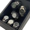 Snake Skin Pattern Leather Watch Winder: 3 Positions + 3 Storage, Auto Stop Open, 5 Ambient Light Modes