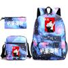 Large Capacity Schoolbag with Shoulder Strap; Student Three-piece Pencil Case Set