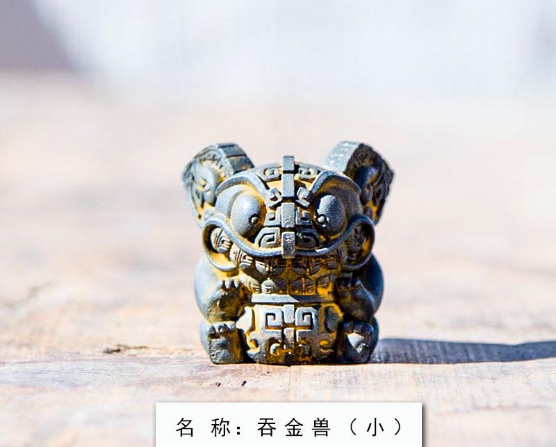 Новый китайский стиль Креативный китайский стиль Имитация чугуна Золотой Глотатель Зверь Настольные маленькие украшения Кабинет