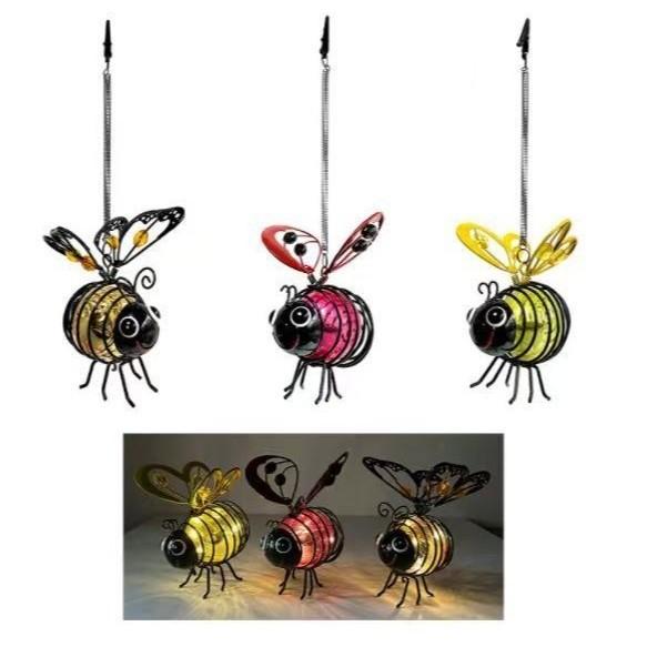 Solar Bee Garden Lantern With Led Lights For Outdoor Garden Decor And Landscape Illumination